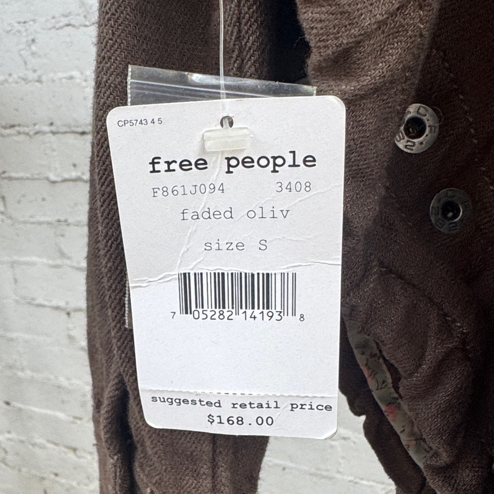 Free People Utility Jacket Faded Olive Brown Size S - Picture 12 of 14